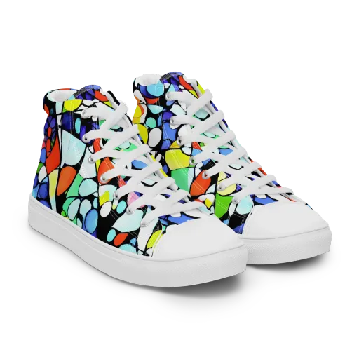 Spectrum Shards on a Men's High Top Canvas Shoes