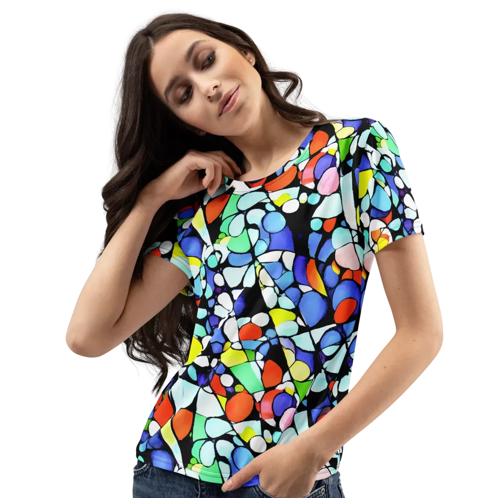 Spectrum Shards on Women's Crew Neck T-Shirt — Left Front
