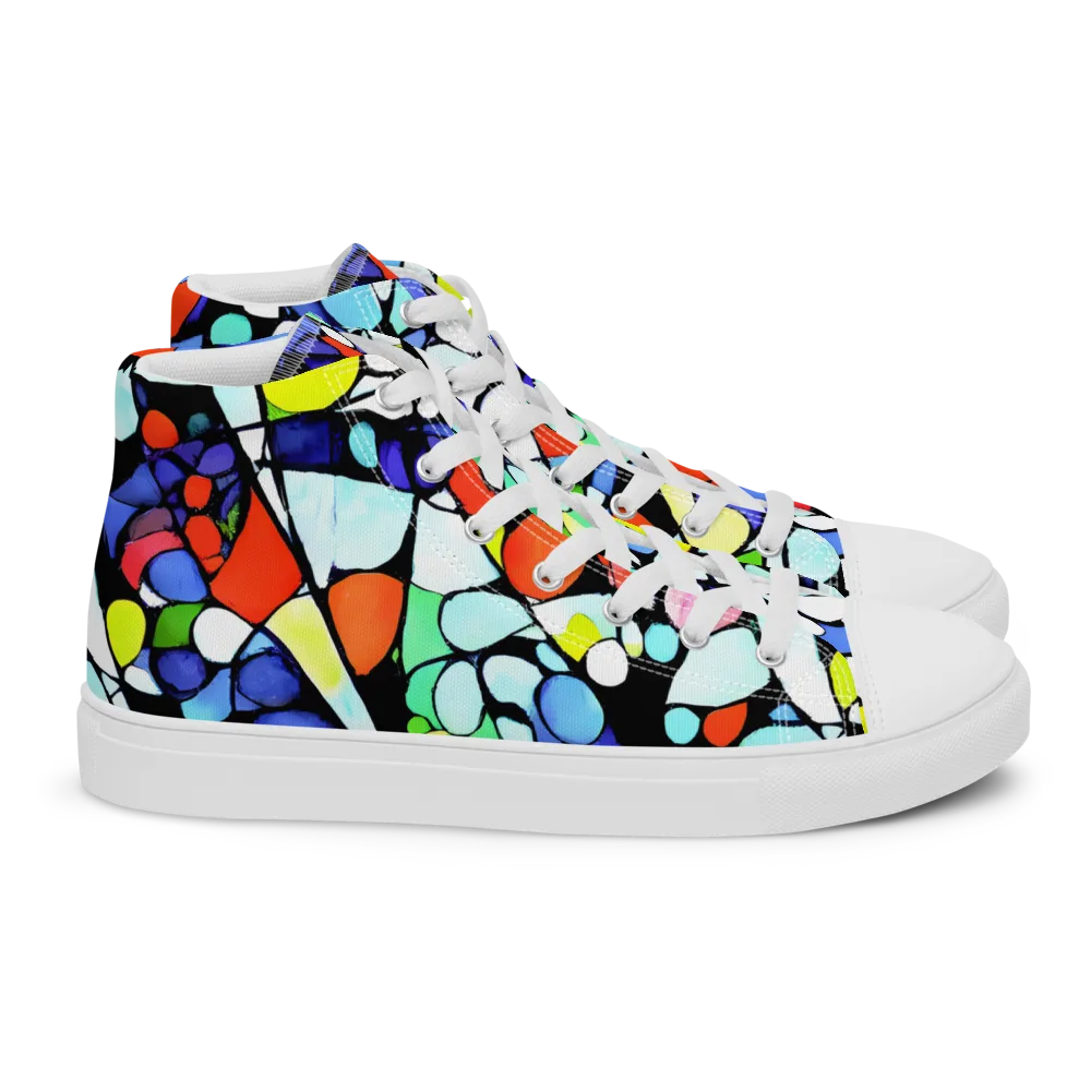 Spectrum Shards on Women's High Top Canvas Shoes — Right