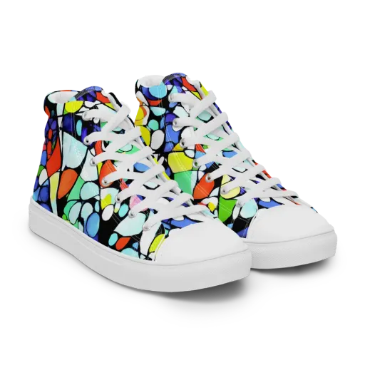 Spectrum Shards on a Women's High Top Canvas Shoes