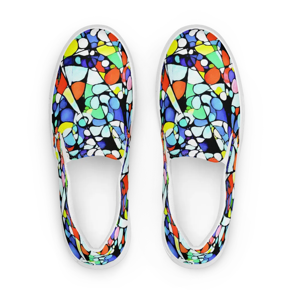 Spectrum Shards on Men's Slip-On Canvas Shoes — Front