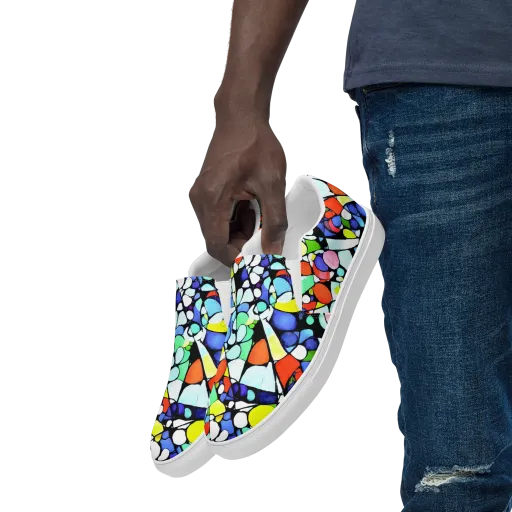 Spectrum Shards on a Men's Slip-On Canvas Shoes