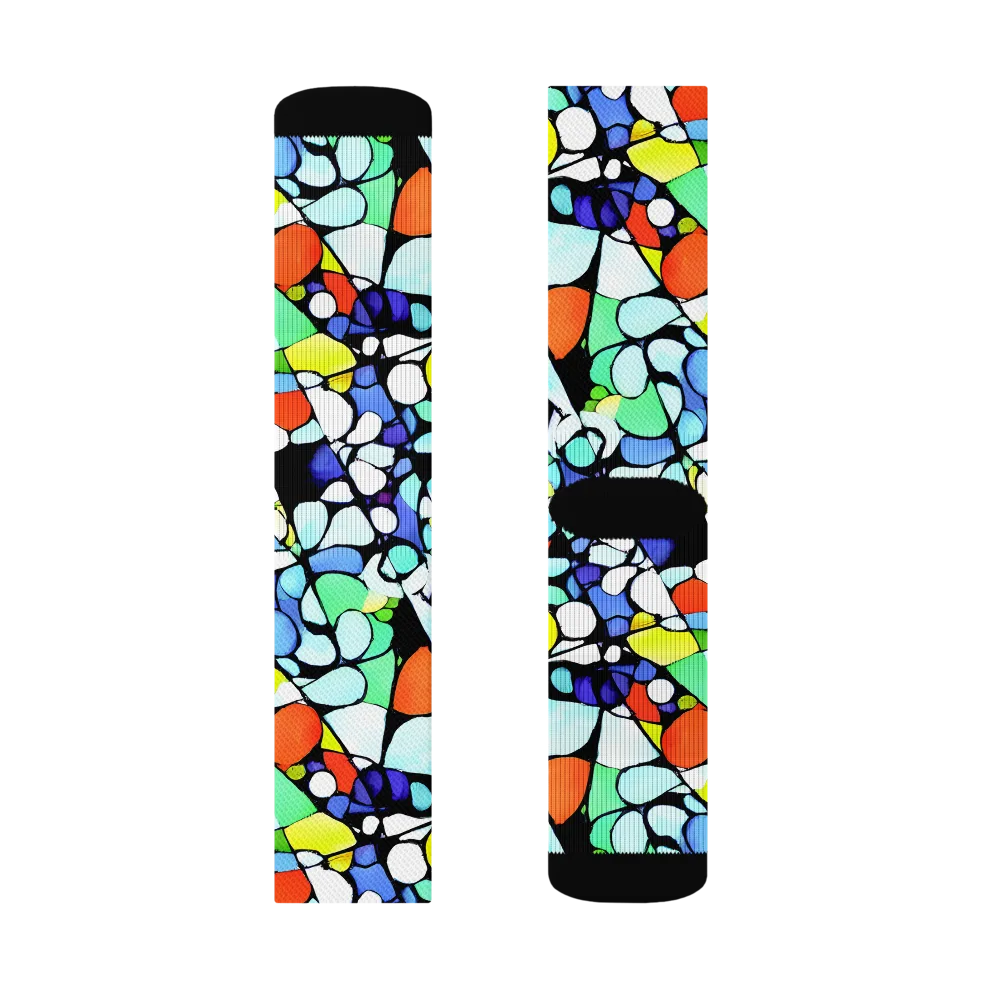 Spectrum Shards on Socks — Left Sock