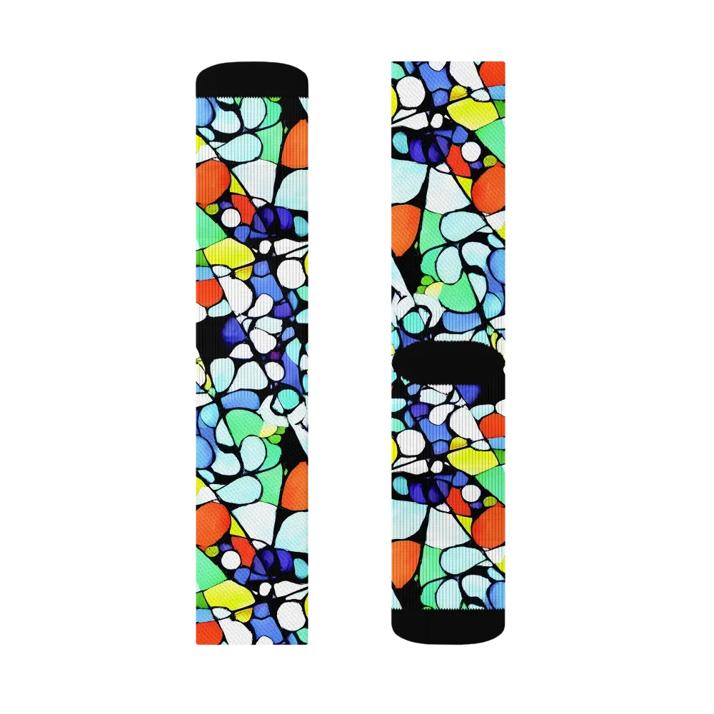 Spectrum Shards on Socks — Right Sock