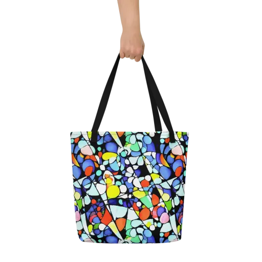 Spectrum Shards on a Large Tote Bag W/ Pocket