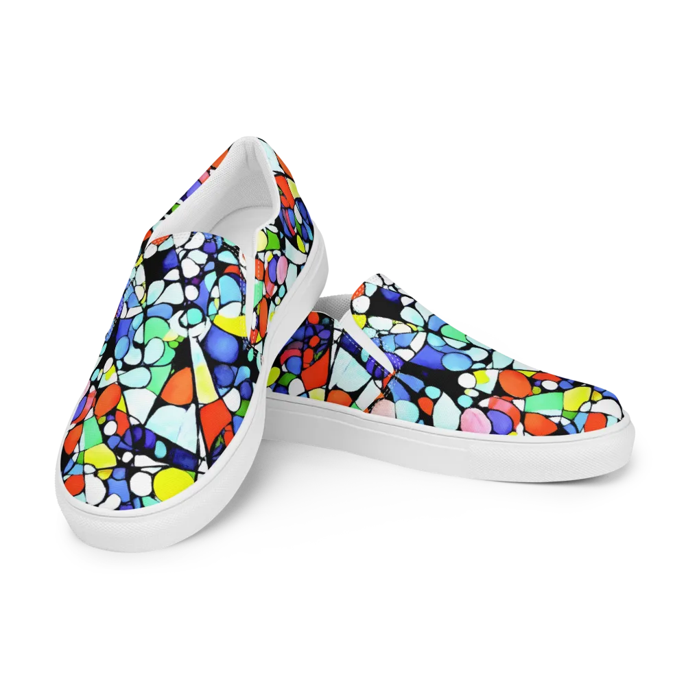 Spectrum Shards on Women's Slip-On Canvas Shoes — Left Front