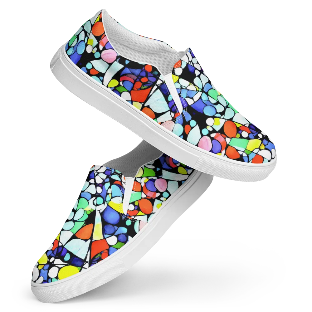 Spectrum Shards on Women's Slip-On Canvas Shoes — Front