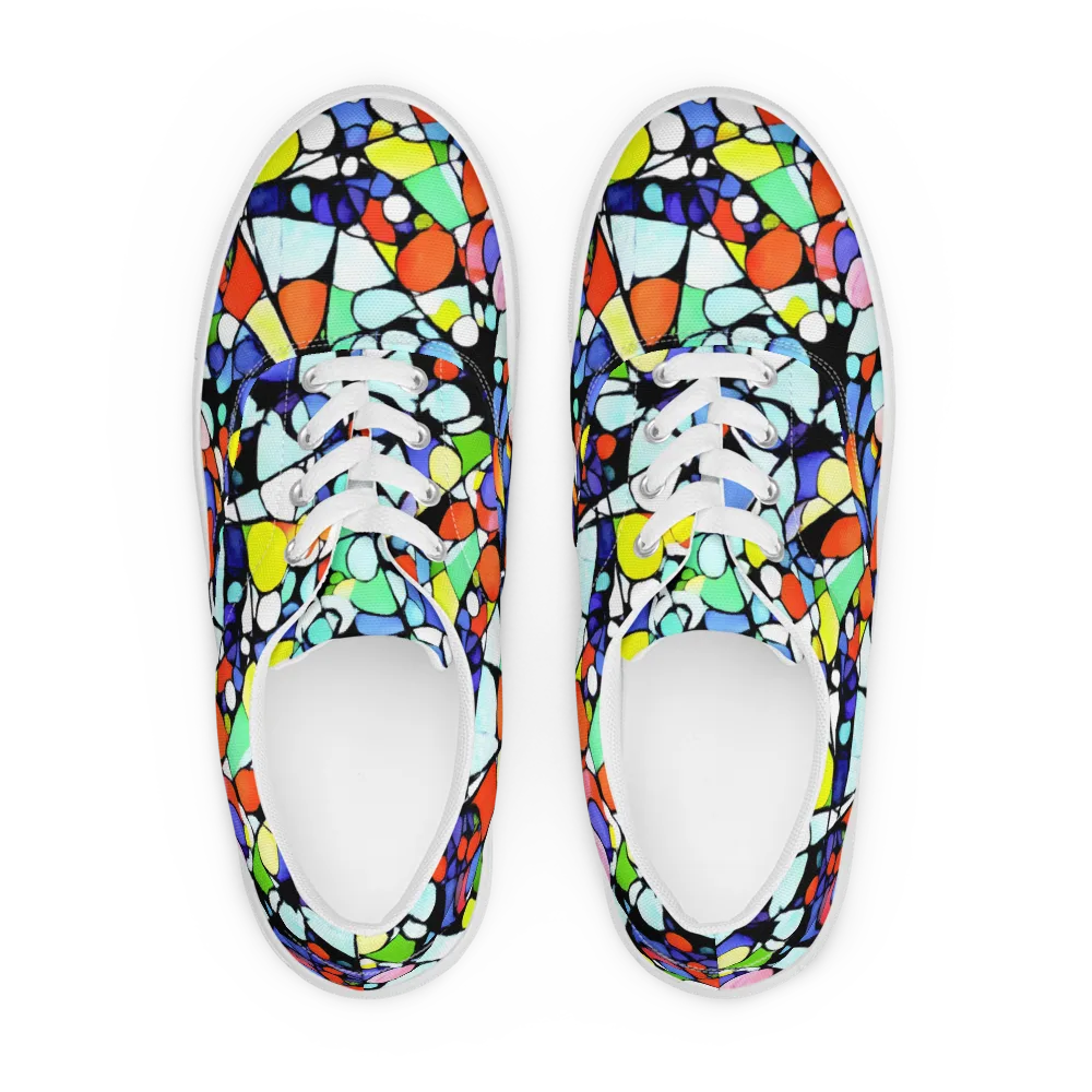 Spectrum Shards on Men's Lace-Up Canvas Shoes — Front