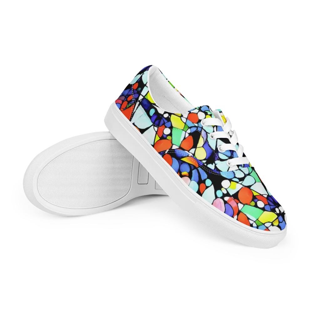 Spectrum Shards on Men's Lace-Up Canvas Shoes — Right Front
