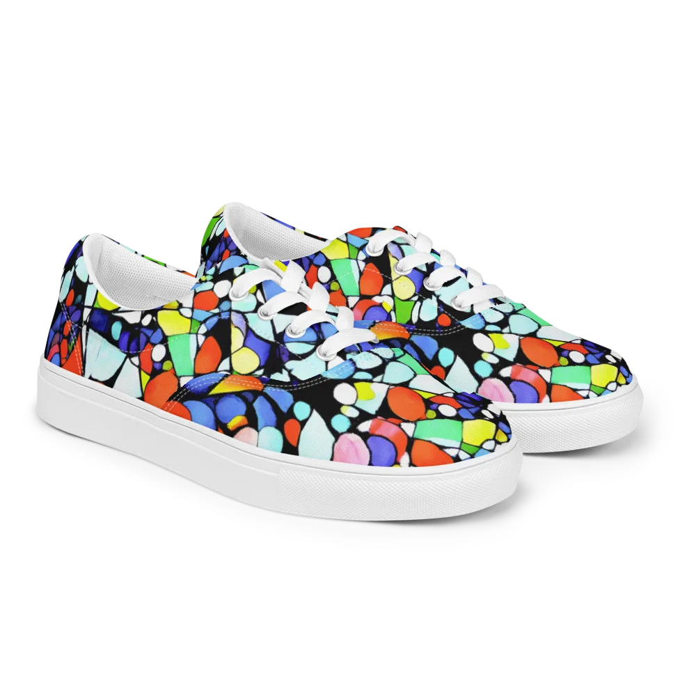 Spectrum Shards on Men's Lace-Up Canvas Shoes — Right Front