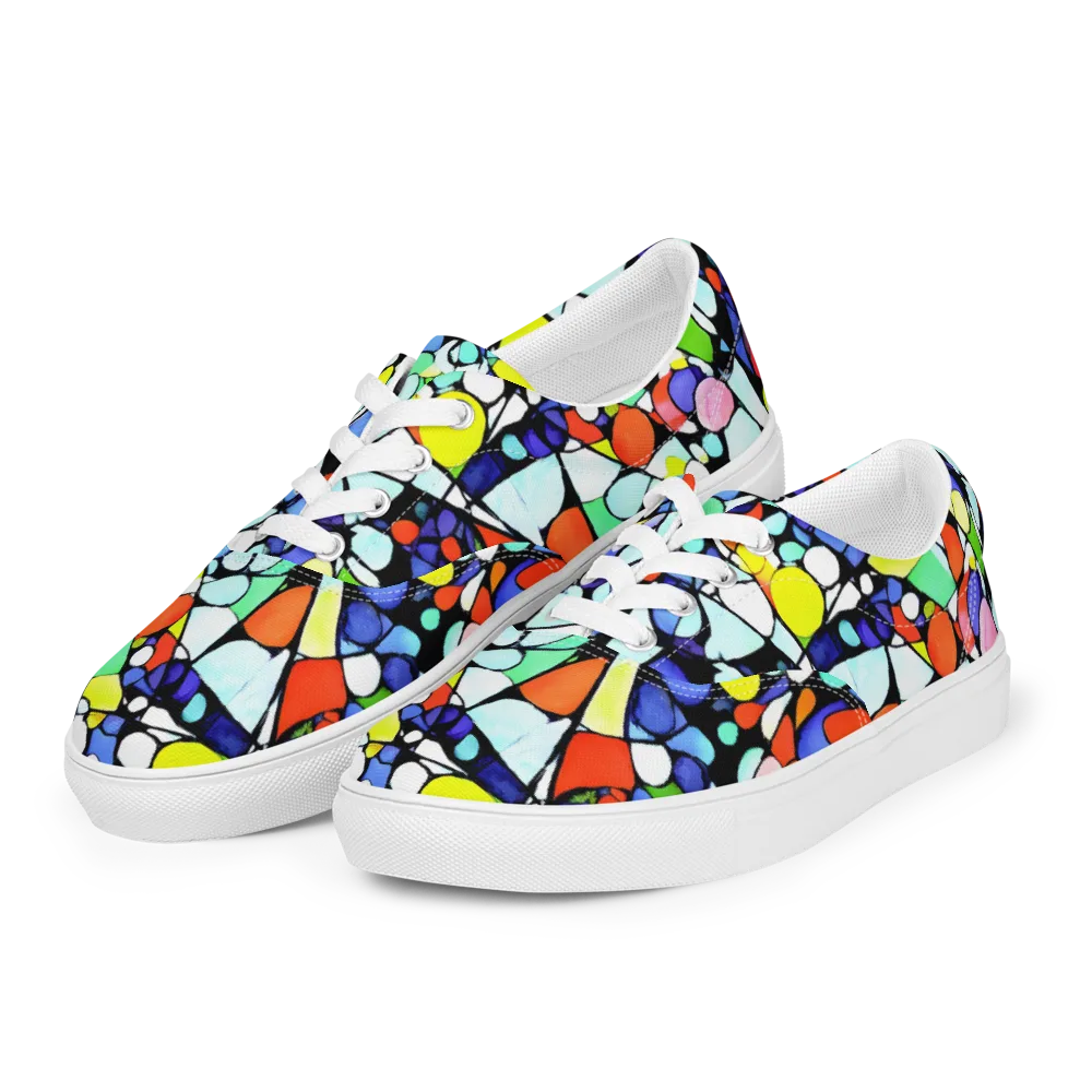Spectrum Shards on Men's Lace-Up Canvas Shoes — Left Front