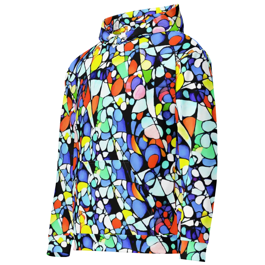 Spectrum Shards on Cotton Hoodie — Left Front