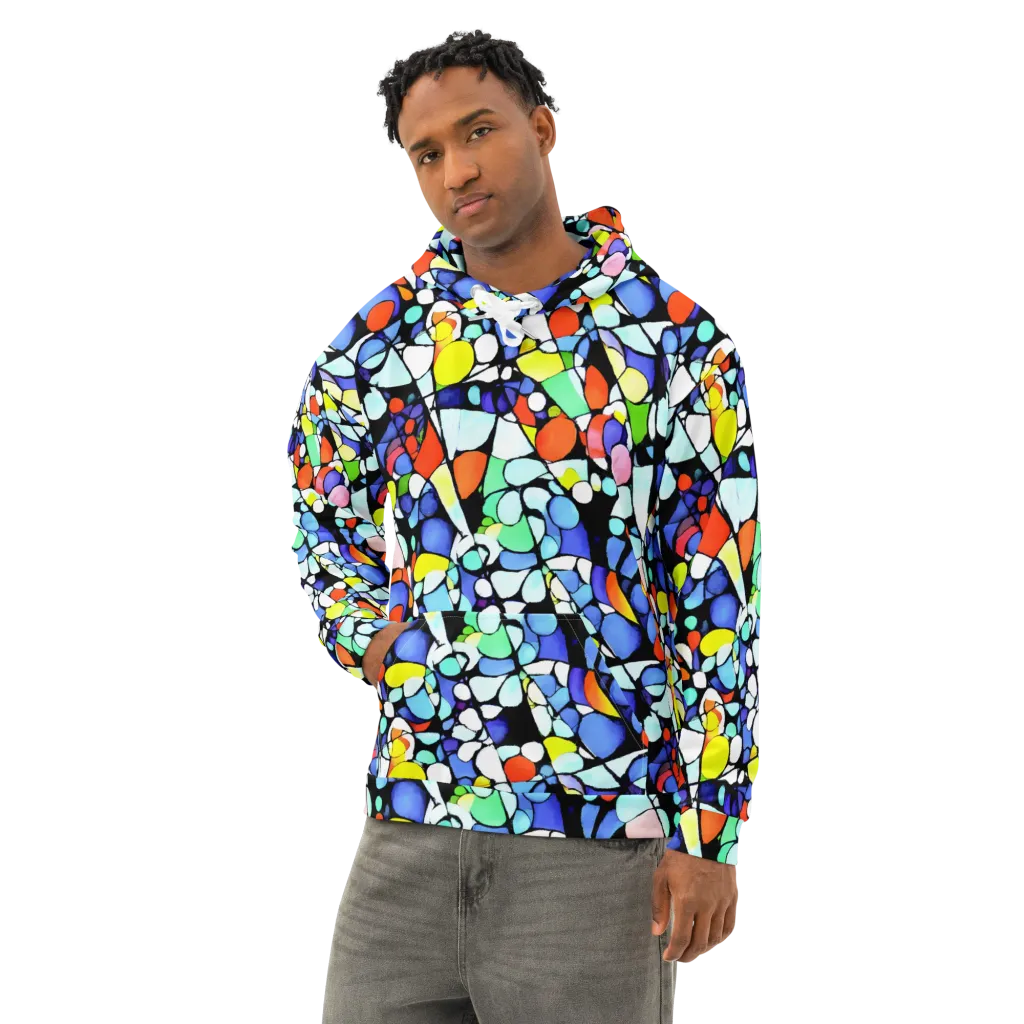 Spectrum Shards on Cotton Hoodie — Left Front