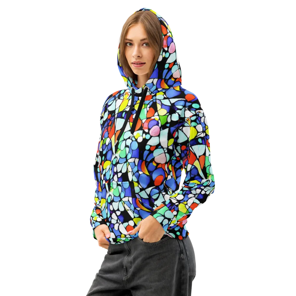 Spectrum Shards on Cotton Hoodie — Left Front