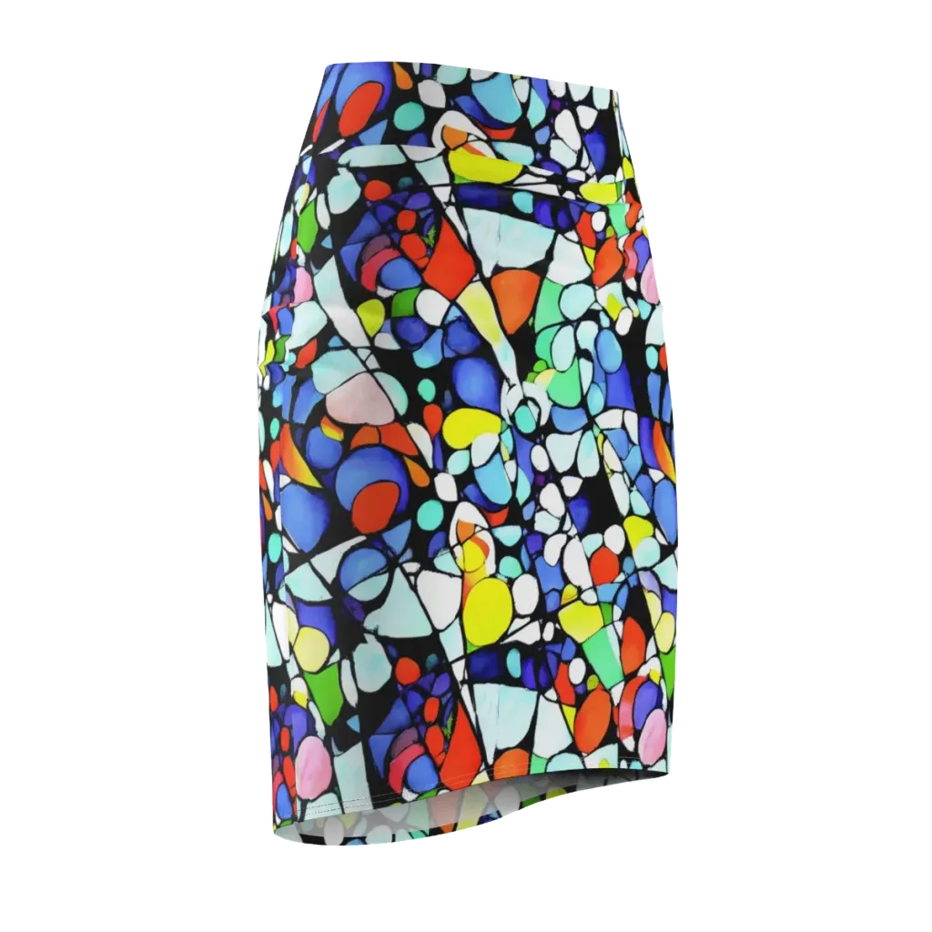 Spectrum Shards on Pencil Skirt — Front Side