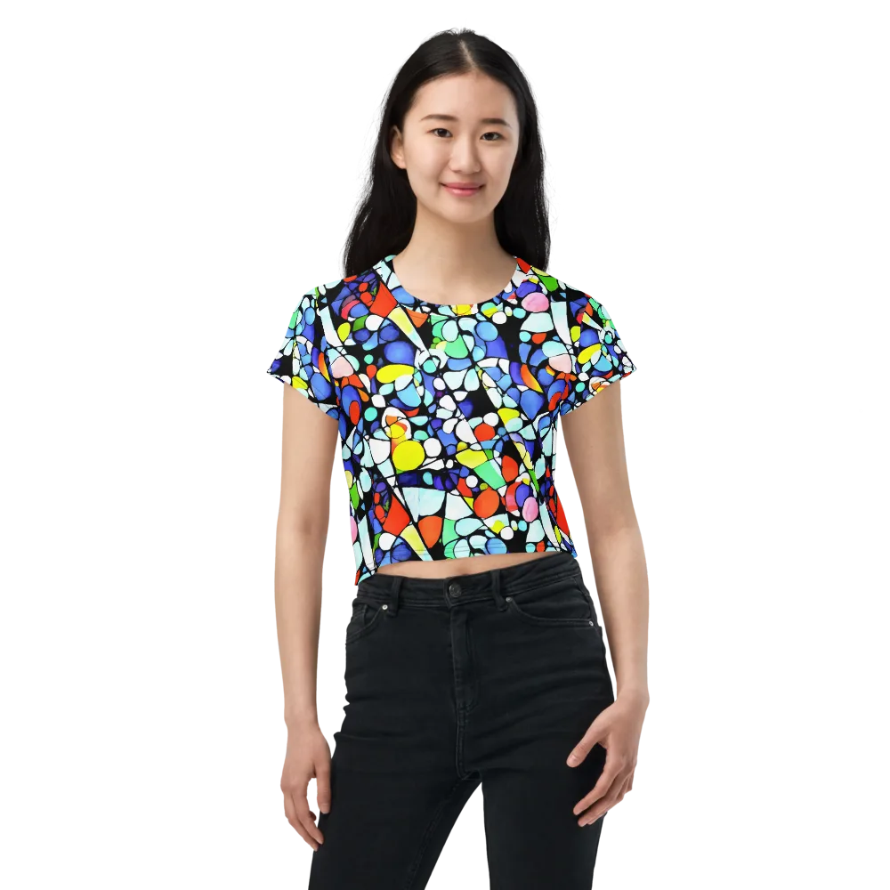 Spectrum Shards on Crop Tee — Front