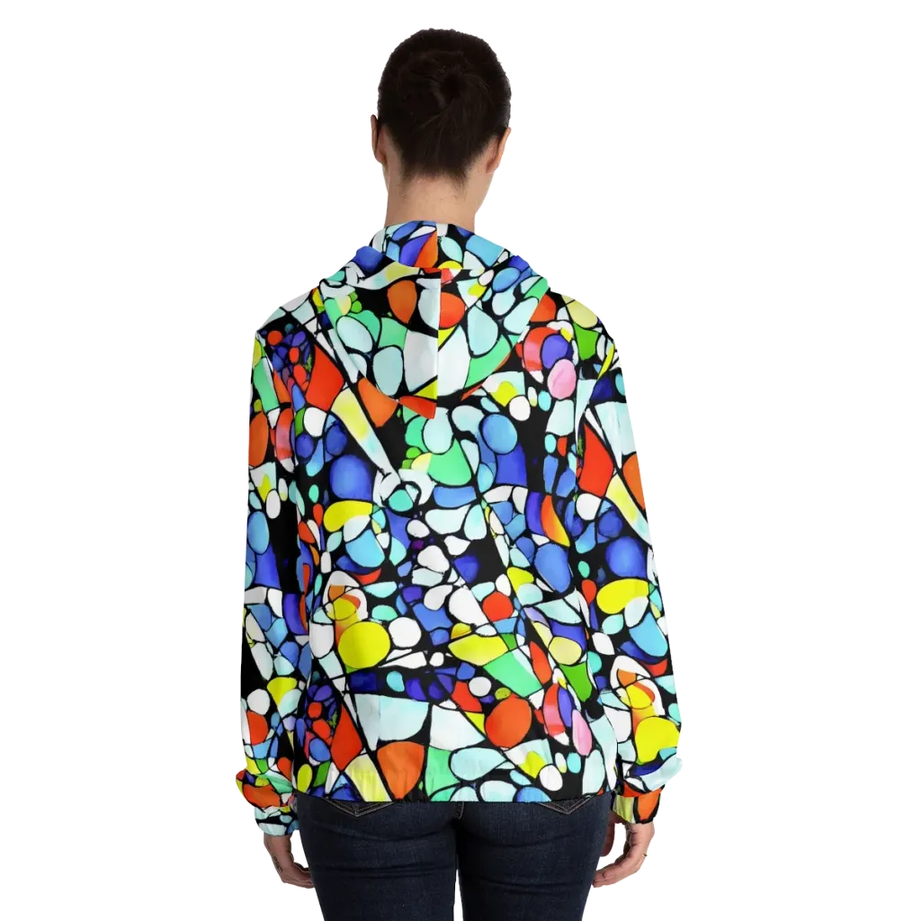 Spectrum Shards on Women's Full-Zip Hoodie — Back On Person