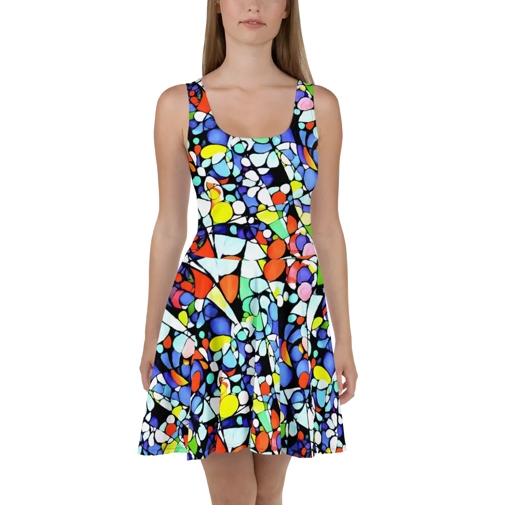 Spectrum Shards on Skater Dress — Front