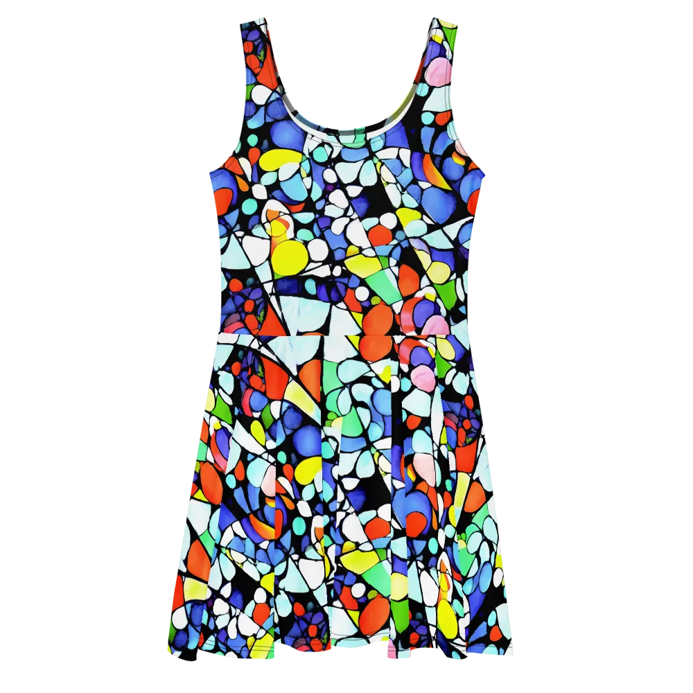 Spectrum Shards on Skater Dress — Front