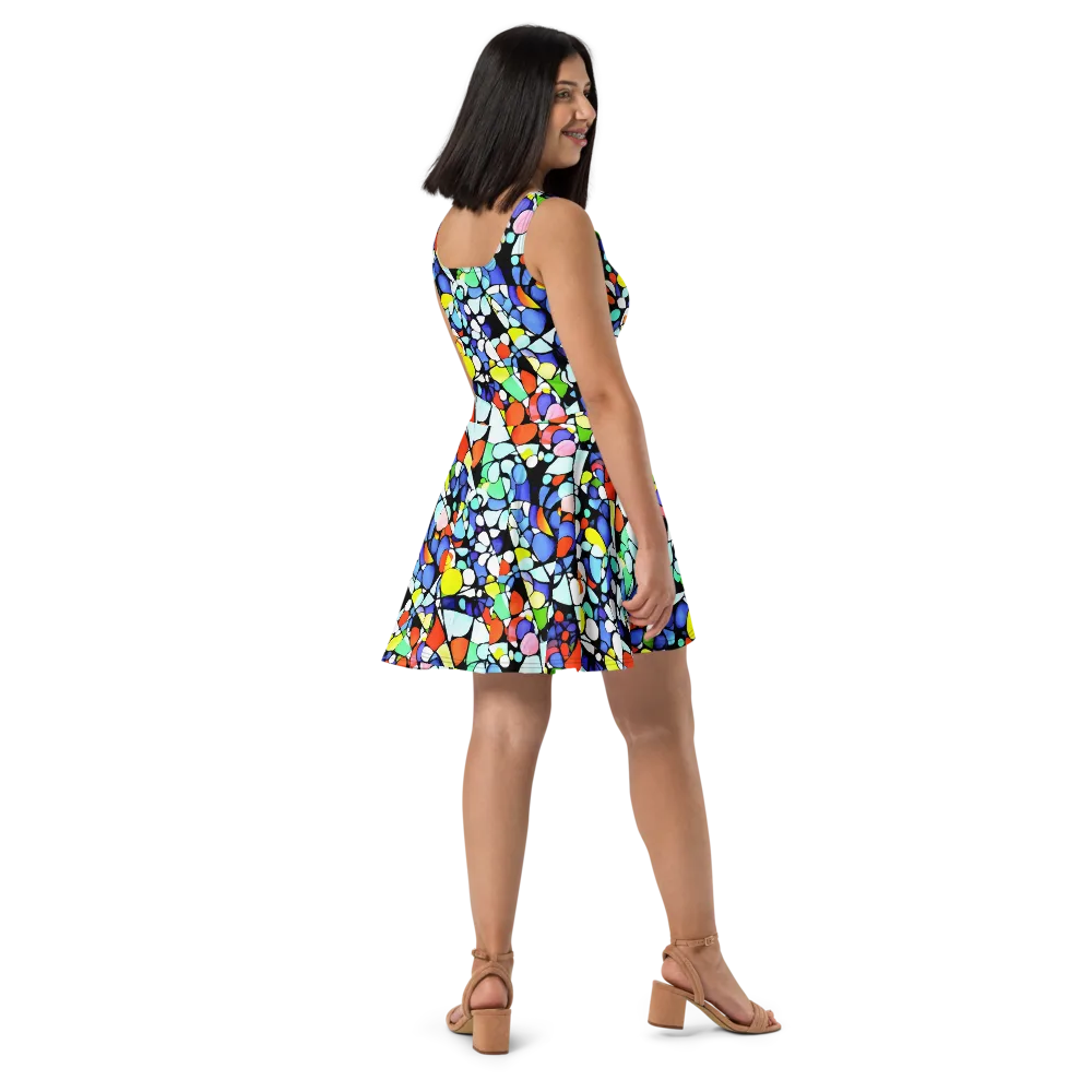 Spectrum Shards on Skater Dress — Right