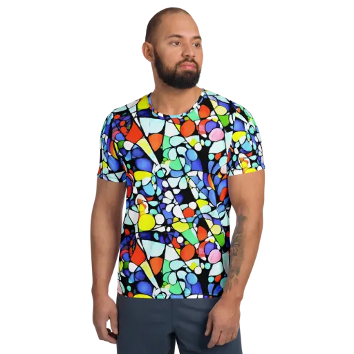 Spectrum Shards on a Men's Athletic T-Shirt