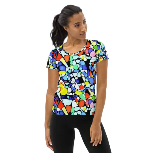 Spectrum Shards on a Women's Athletic T-Shirt