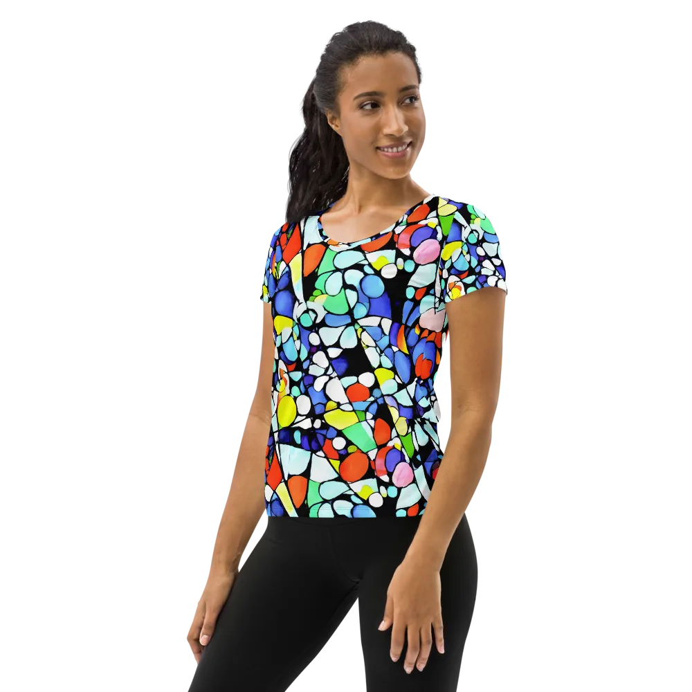 Spectrum Shards on Women's Athletic T-Shirt — Left