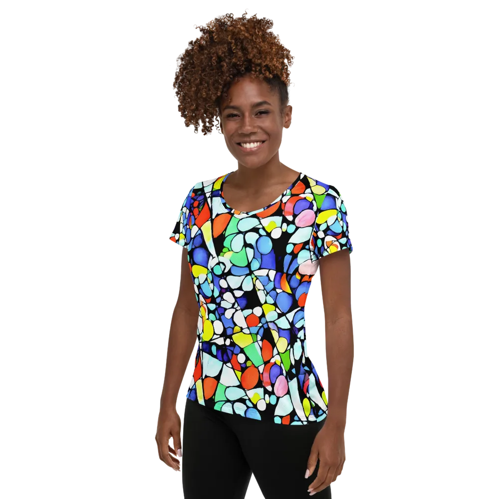 Spectrum Shards on Women's Athletic T-Shirt — Left