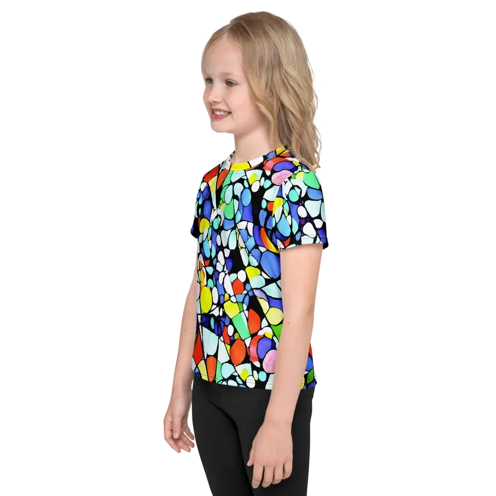 Spectrum Shards on Kids Crew Neck T-Shirt — Left