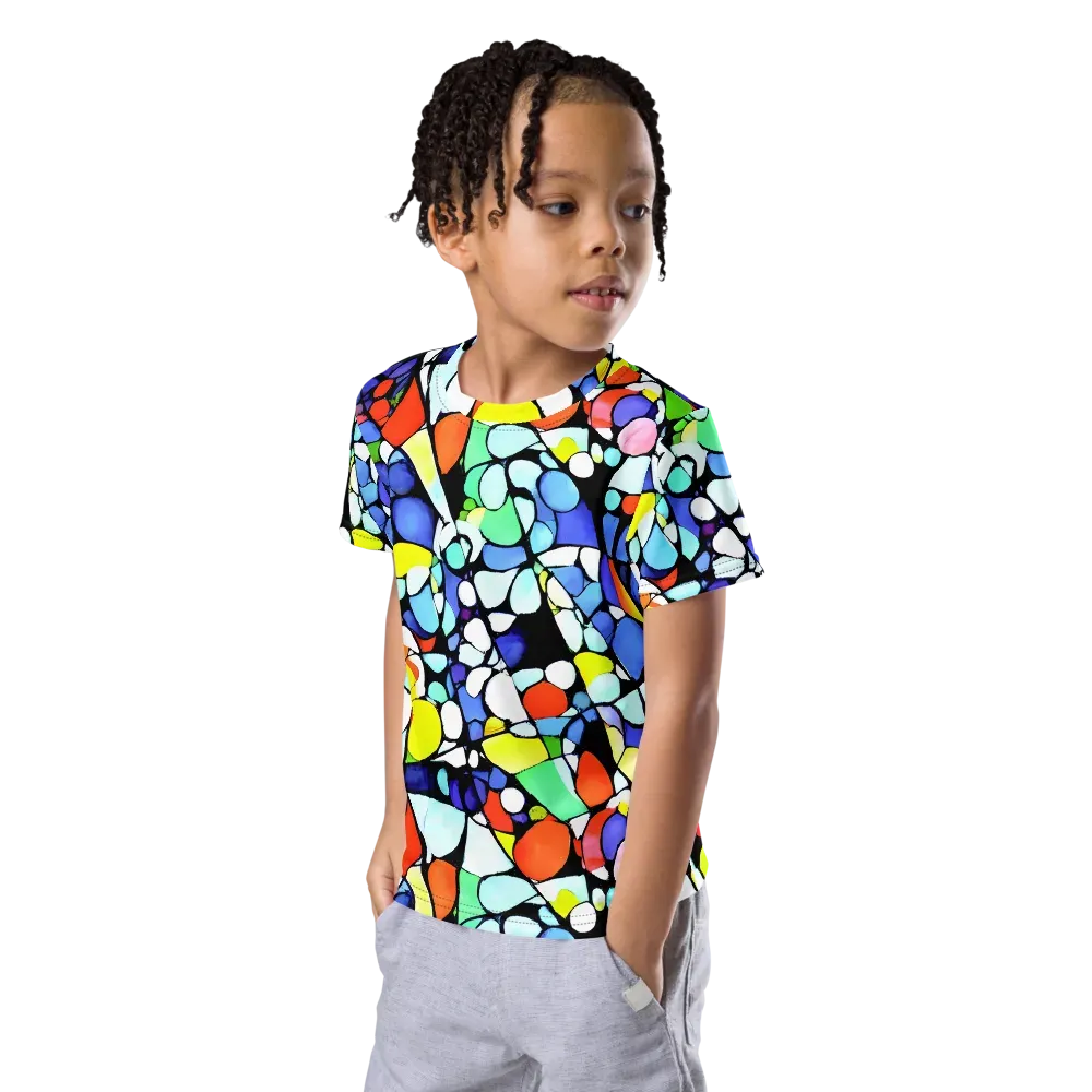 Spectrum Shards on Kids Crew Neck T-Shirt — Left Front