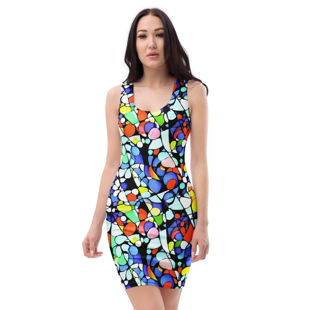 Spectrum Shards on Bodycon Dress — Front
