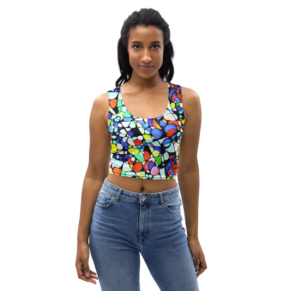 Spectrum Shards on Crop Top — Front