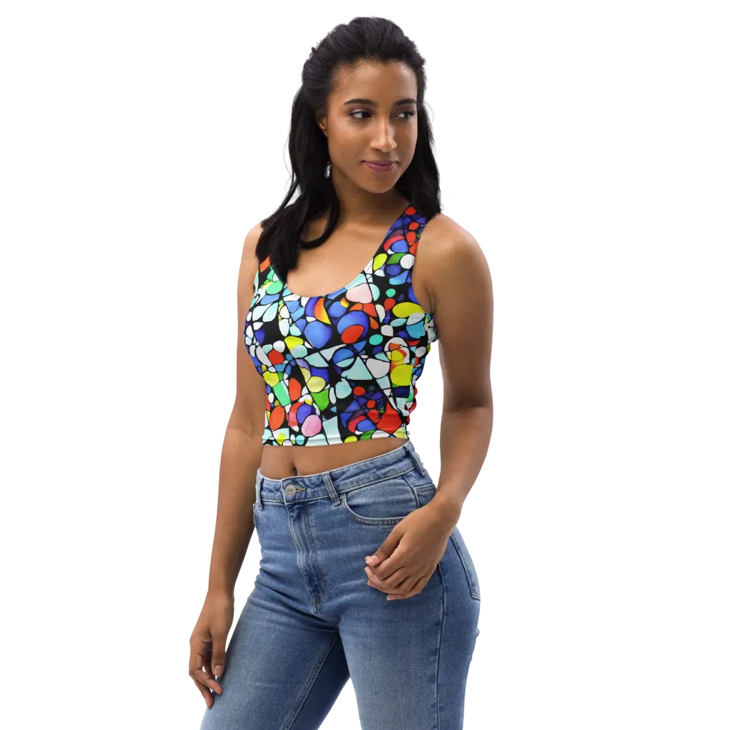 Spectrum Shards on Crop Top — Left Front