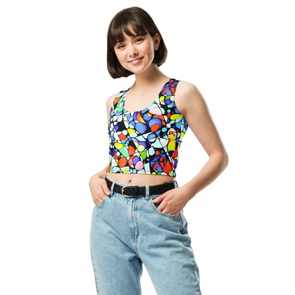 Spectrum Shards on Crop Top — Front