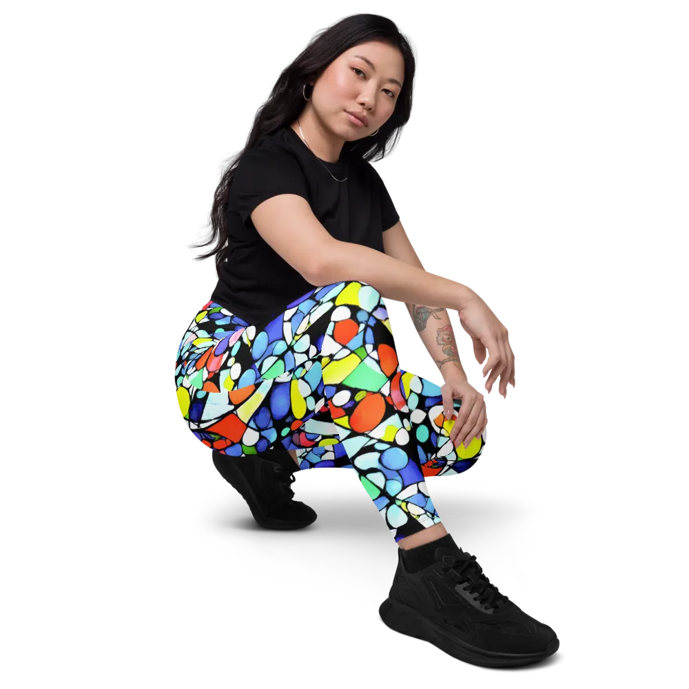 Spectrum Shards on Leggings with Pockets — Right Front