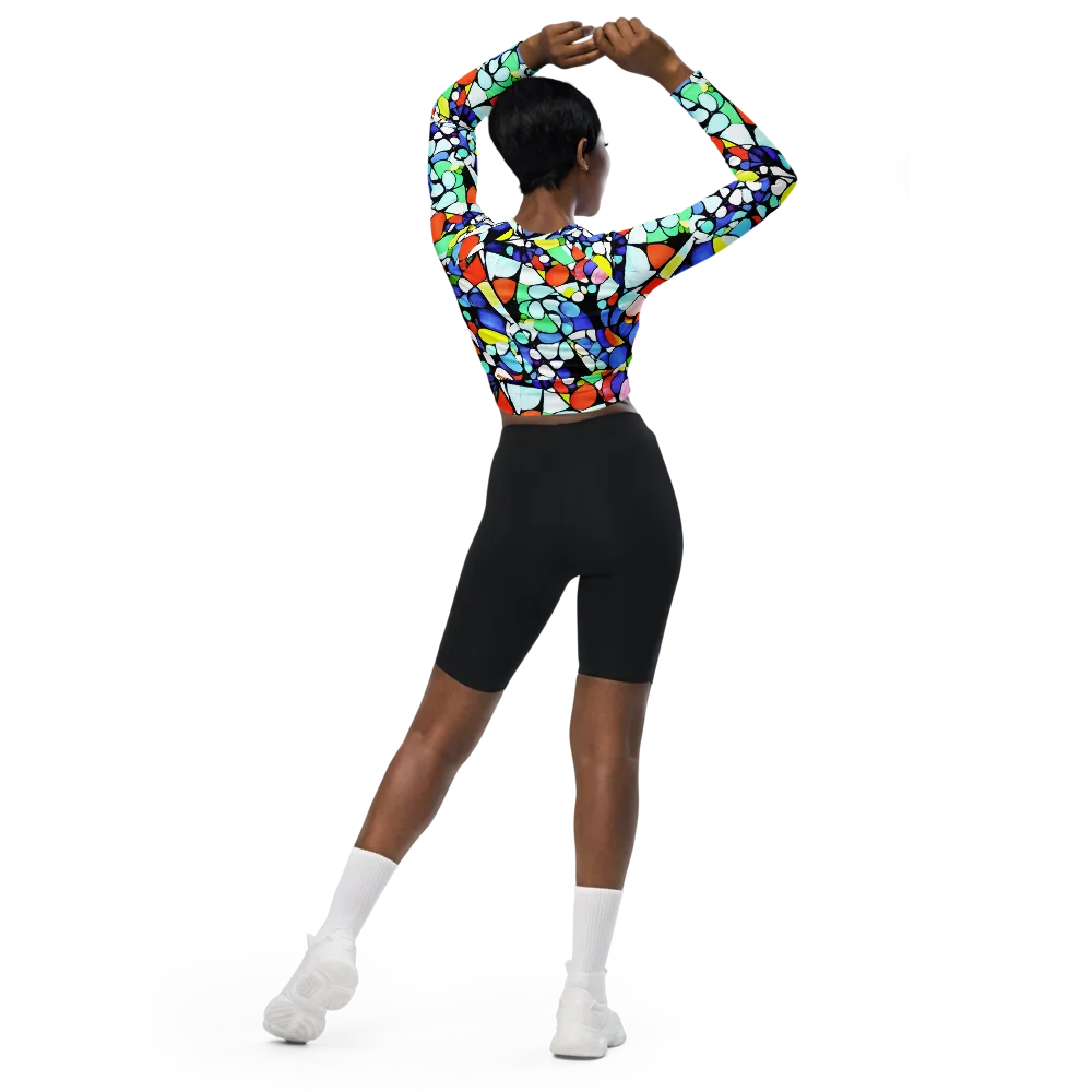 Spectrum Shards on Long Sleeve Crop Top — Back