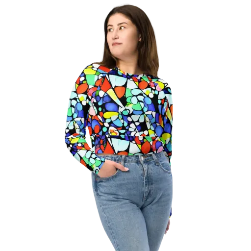 Spectrum Shards on a Long Sleeve Crop Top