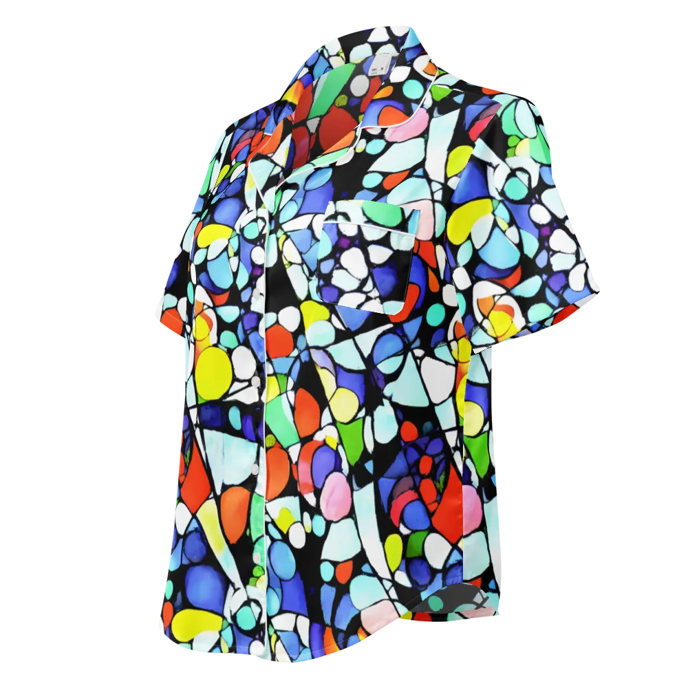 Spectrum Shards on Women's Short Sleeve Pajama Top — Left Front