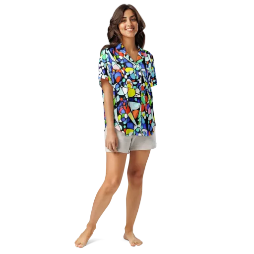 Spectrum Shards on a Women's Short Sleeve Pajama Top