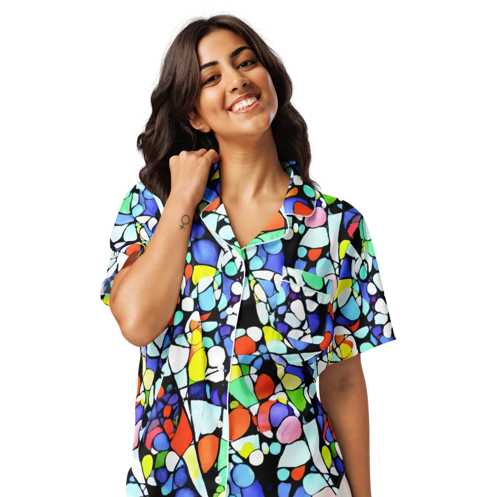 Spectrum Shards on Women's Short Sleeve Pajama Top — Front