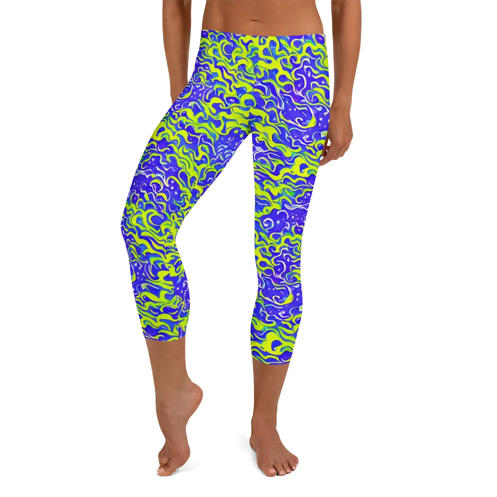 Electric Eelgrass on Capri Leggings — Front