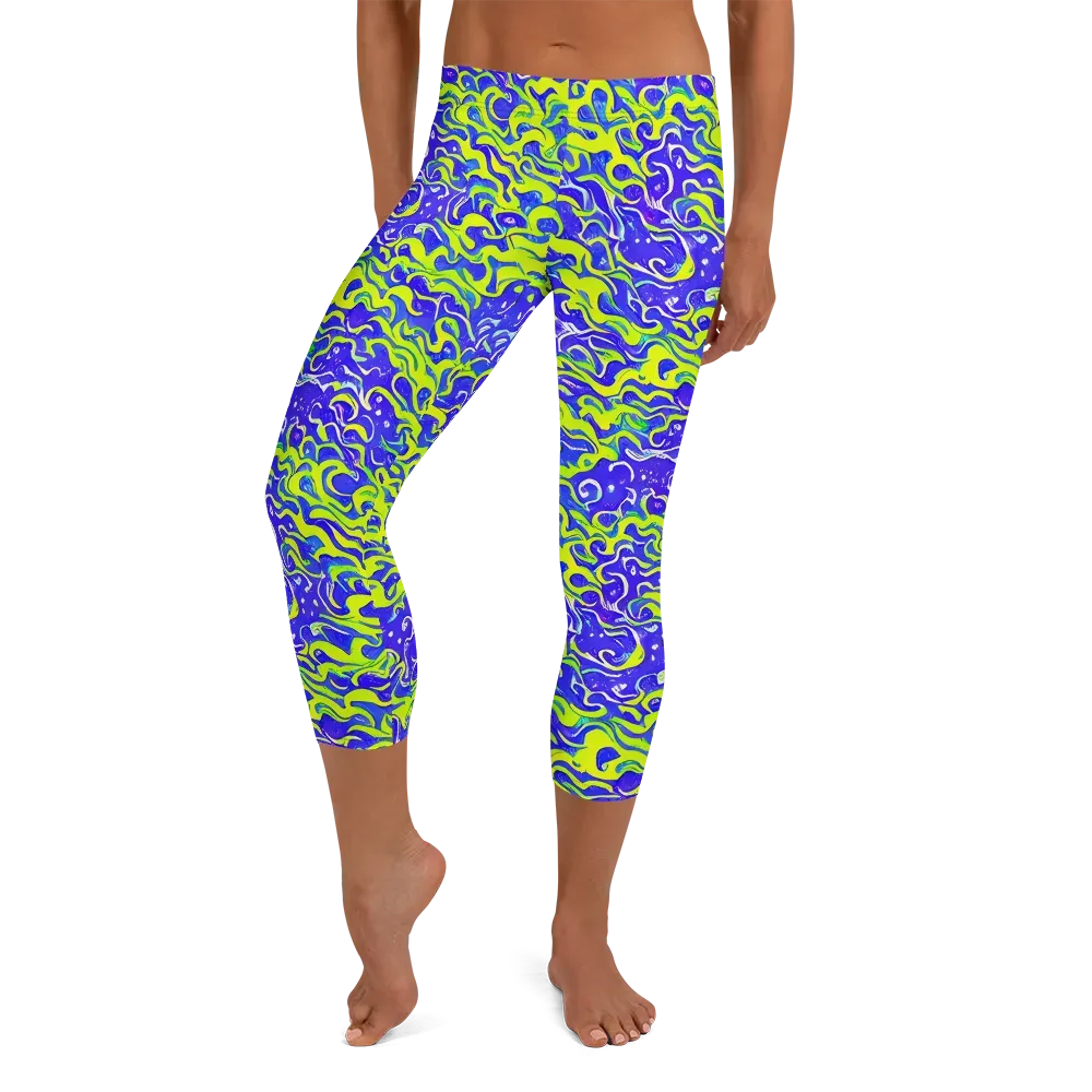 Electric Eelgrass on Capri Leggings — Front