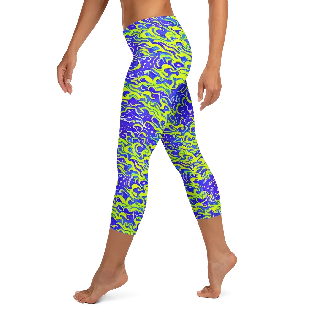 Electric Eelgrass on Capri Leggings — Left
