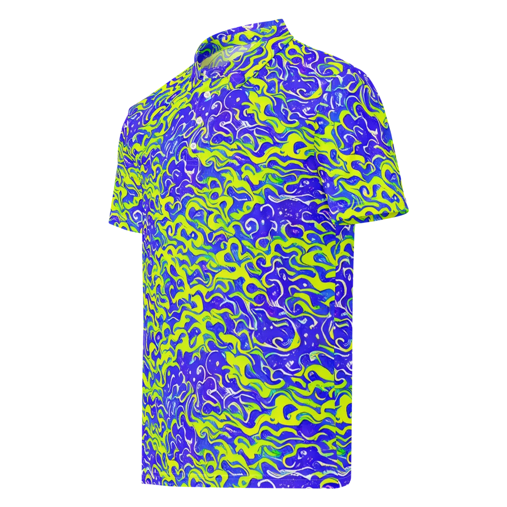 Electric Eelgrass on Men's Slim Fit Polo Shirt — Left Front