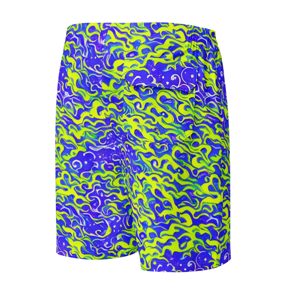 Electric Eelgrass on Men's Board Shorts — Back