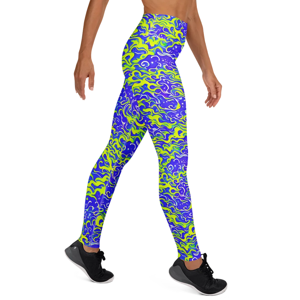 Electric Eelgrass on Yoga Leggings — Right