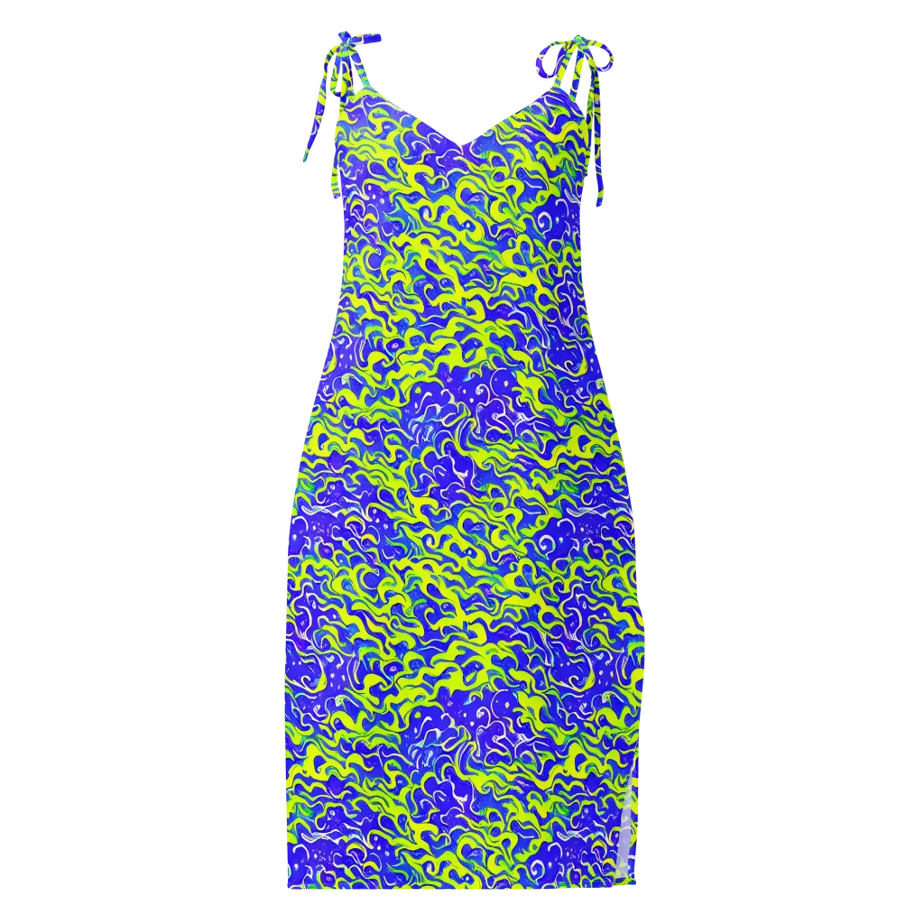 Electric Eelgrass on Slip Dress — Front