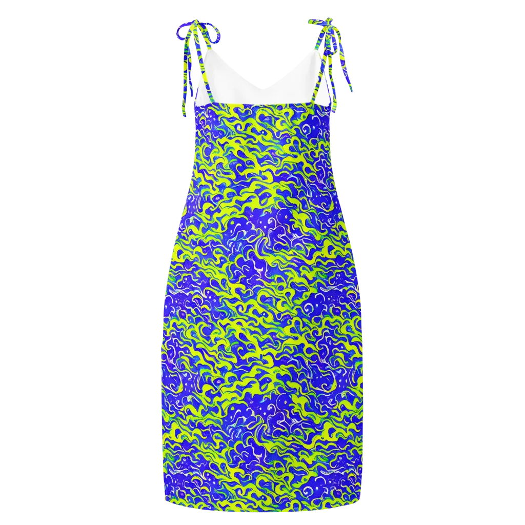 Electric Eelgrass on Slip Dress — Back