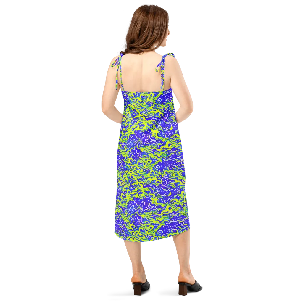 Electric Eelgrass on Slip Dress — Back