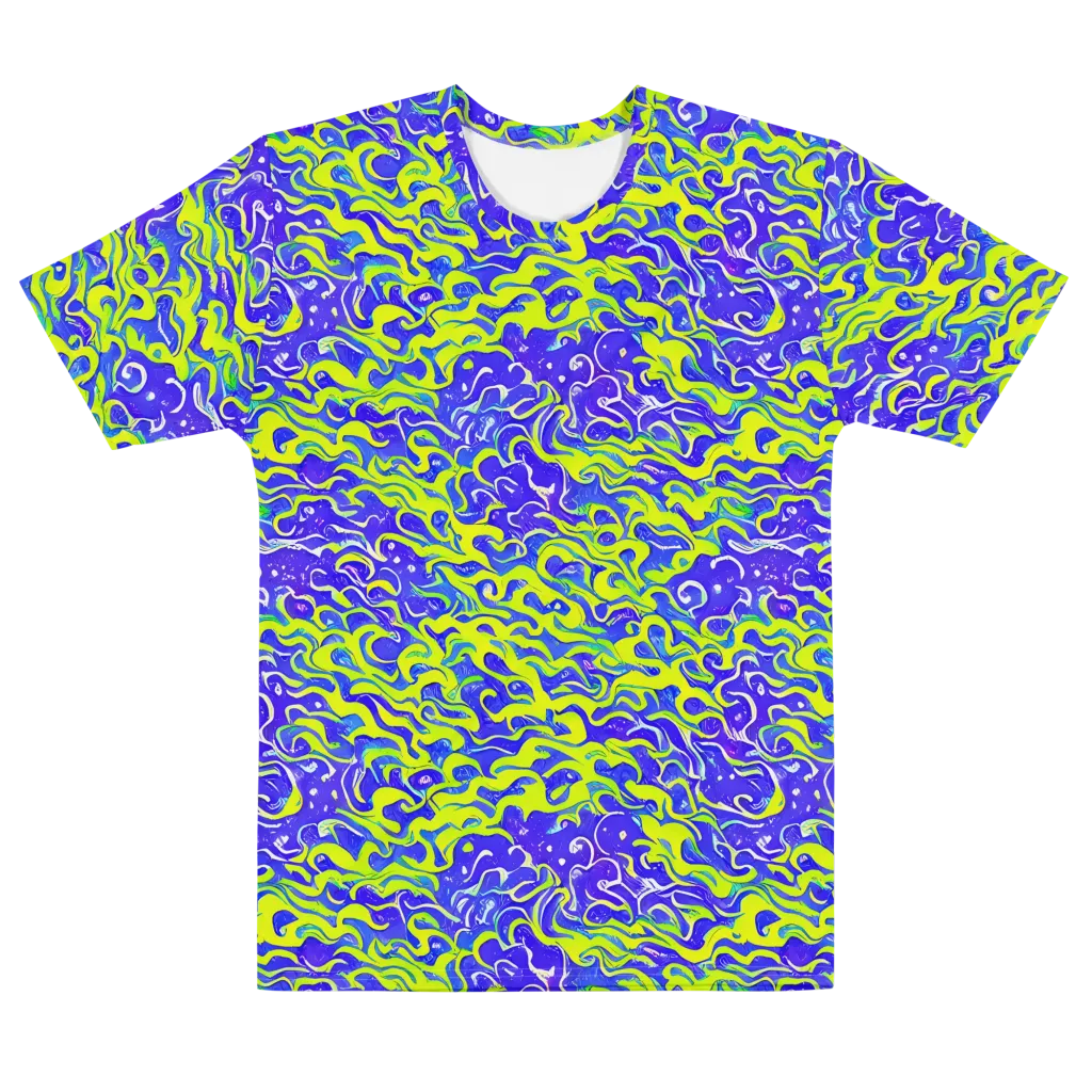 Electric Eelgrass on Men's Cotton Crew Neck T-Shirt — Front